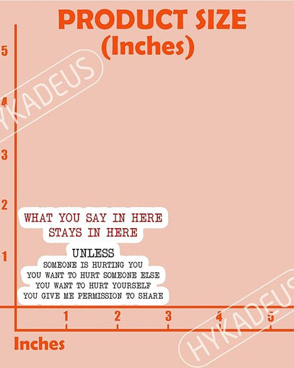 (3Pcs) What You Say in Here Stays in Here Stickers Confidential Quote Therapy-Style Humor Vinyl Decals Office Decor for Desk, Laptop, Water Bottle, Tumbler, 3" x 2"