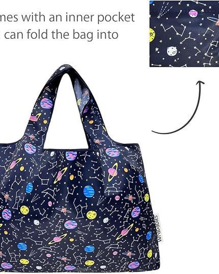 allydrew Large Foldable Tote Nylon Reusable Grocery Bags