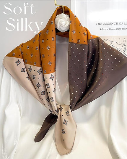 Dailyacc Hair Bandanas Scarf For Women Lightweight Fashion Neck Silk Satin Head Scarves For Sleeping Handbags Scarf