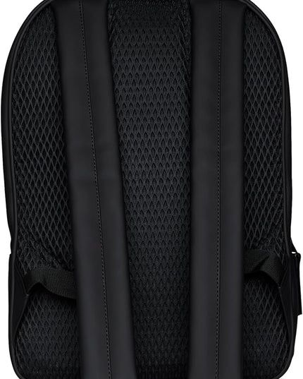 RAINS Book Daypack Regular Black Laptop Backpack for Men and Women, Waterproof Black Minimalist Commuter Bag with 15”-16"