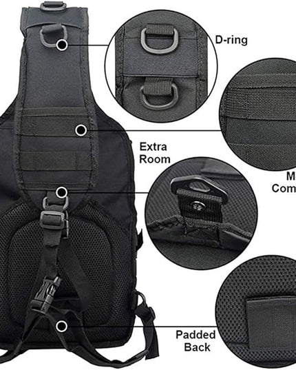 hopopower Tactical Sling Bag, Sport Bag Military Rover Shoulder Backpack EDC Assault Range Bag, Chest Pack Handbag Waterproof