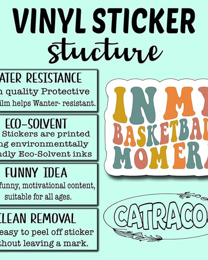 (3Pcs) in My Basketball Mom Era Sticker, Sticker Gifts Basketball Mom Decorate Books, Laptops, Water Bottles Kindles Stickers, Phones Tumbler Waterproof Vinyl 3" Inch