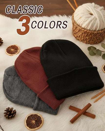 Zhanmai 12 Pack Small Winter Beanie Hats Bulk Warm Knitted Cuffed Skull Cap for Men Women