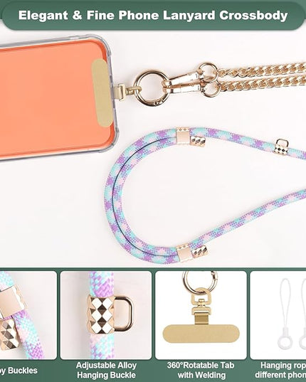 Phone Lanyard Crossbody, Adjustable Cell Phone Lanyard Neck Strap for All Phones, Universal Skin Friendly Phone Strap Crossbody for Women and Men