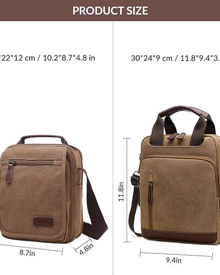 mygreen Small Canvas Crossbody Shoulder Bag Messenger Bag Work Bag