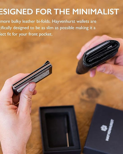 Hayvenhurst Wallet For Men - Reinvented Design Men's Wallet - Slim, Minimalistic & Seamless, Blocks RFID Scanners, Holds 12 Cards & Has a Money Clip (Patriot)