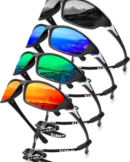 KALIYADI 4 Pack Polarized Sunglasses-Men Sports Sun-glasses: Mens Sunglasses UV Protection for Fishing Driving Cycling