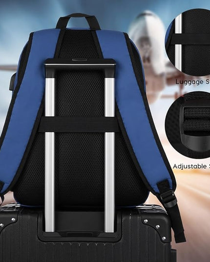 YAMTION School Backpack,Classic Bookbag Men and Teen Boy Schoolbag with USB Charging Port for High School College Office Work Travel