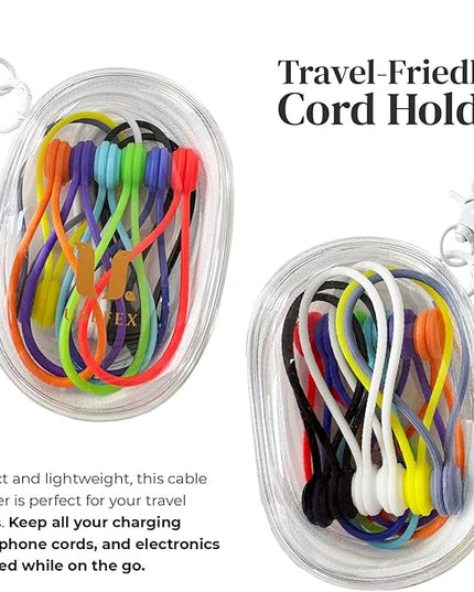 Magnetic Cable Management Organizer | 12 Pack Reusable Cable Ties & Cord Holder with Magnetic Clips | Silicone Cable Ties & Cord Keeper for Smart Home Gadgets, Assorted Colors