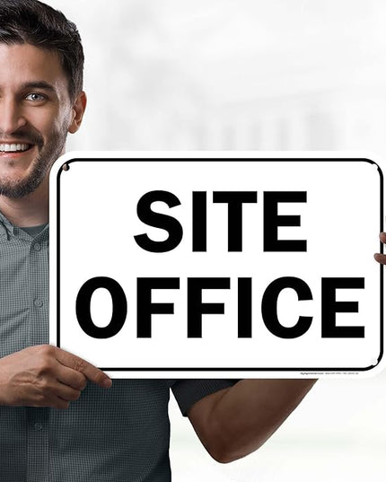 Site Office Sing Sign, 12x18 Inches, 55 mil thick HDPS (high density polystyrene), Made in USA by My Sign Center