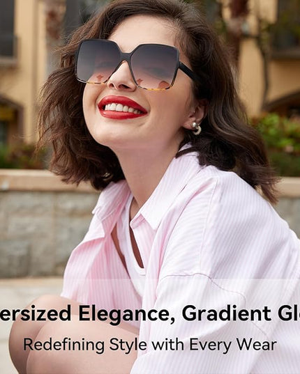 Dollger Oversized Square Sunglasses for Women Big Large Wide Fashion Shades for Men UV Protection Unisex