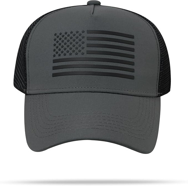 IIN American Flag Mesh Baseball Cap, Patriotic Trucker Hat for Men Women, Quick-Dry Breathable Design, Adjustable Snapback