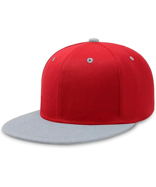 CHOK.LIDS Flat Bill Visor Classic Snapback Hat Blank Adjustable Brim High Top End Trendy Color Style Plain Tone Baseball Cap