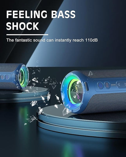 Ortizan Bluetooth Speaker, IPX7 Waterproof, Portable Speakers with HD Sound, Deep Bass, RGB Lights (Notice: X8 Pro Navy and X8 Pro Blue Cannot be paired via TWS Due to Different Bluetooth Versions)