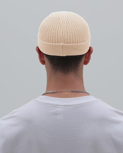 vidsel Thin Wool Fisherman Beanie for Men Women, Short Knit Cuff Trawler Watch Hats