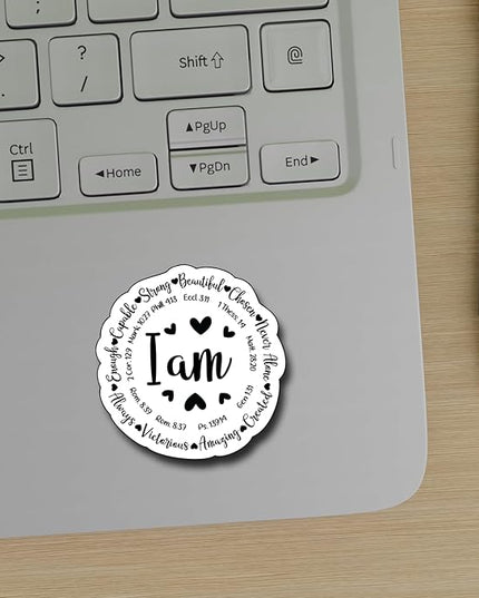 (3Pcs) I Am Inspiration Sticker, Christian Gifts Decorate Books Laptop Phone, Water Bottles Kindles Stickers, Tumbler Sticker Waterproof Vinyl Decorate 3" Inch
