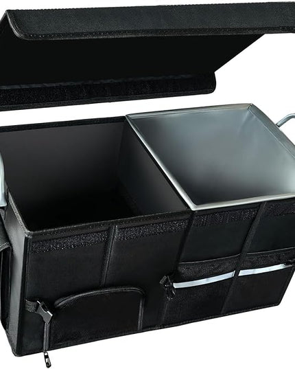 Collapsible Multi Compartment Car Trunk Organizer,SUV Trunk Organizer, suitable for Car Accessories Interior for Women and Men (JB-60)