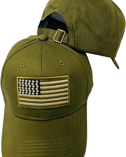Roytrense Embroidered American Flag Unisex Baseball Cap (100% Cotton)