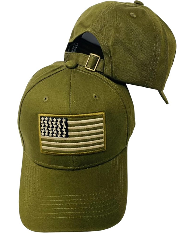 Roytrense Embroidered American Flag Unisex Baseball Cap (100% Cotton)