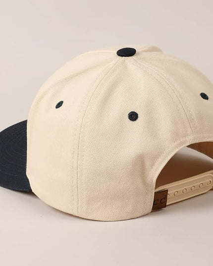 MIRMARU Two-Tone Vintage Canvas Trucker Hats for Men & Women, Adjustable Size Baseball Caps with Trendy Embroidered Design
