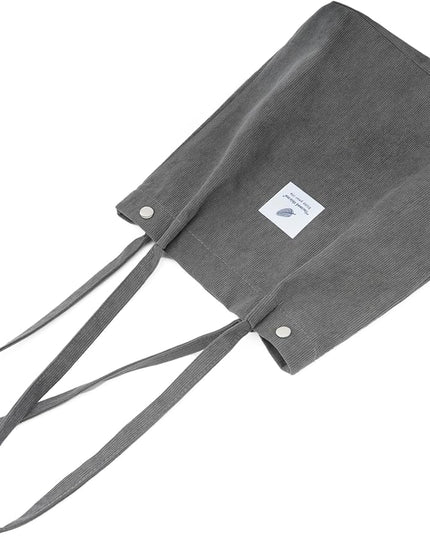 Corduroy Tote Bag Cute Tote Bags for Women Shoulder Bag with Inner Pocket for Work Beach Travel and Shopping Grocery