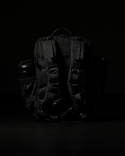 WOLFpak 35L Athletic Gym Backpack - Durable 1000D Waterproof Oxford Material with MOLLE Webbing, Laptop Pocket & Dual Cup Holders, Durable Fitness/Travel/Military Daypack (NightShade Edition)