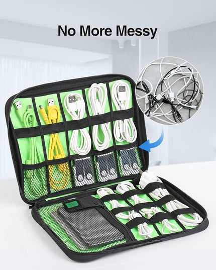 Luxtude Electronics Organizer Travel Case, Cable Organizer Bag, Portable Cord Organizer Travel, Travel Case for Chargers and Cords, Tech Bag, Flying Trip Essentials for Cable Storage/Tech Storage