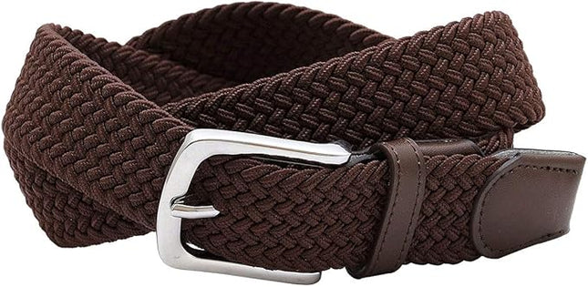 Falari Men Women Multicolored Elastic Stretch Braided Belt Canvas Fabric Woven No Holes Belt