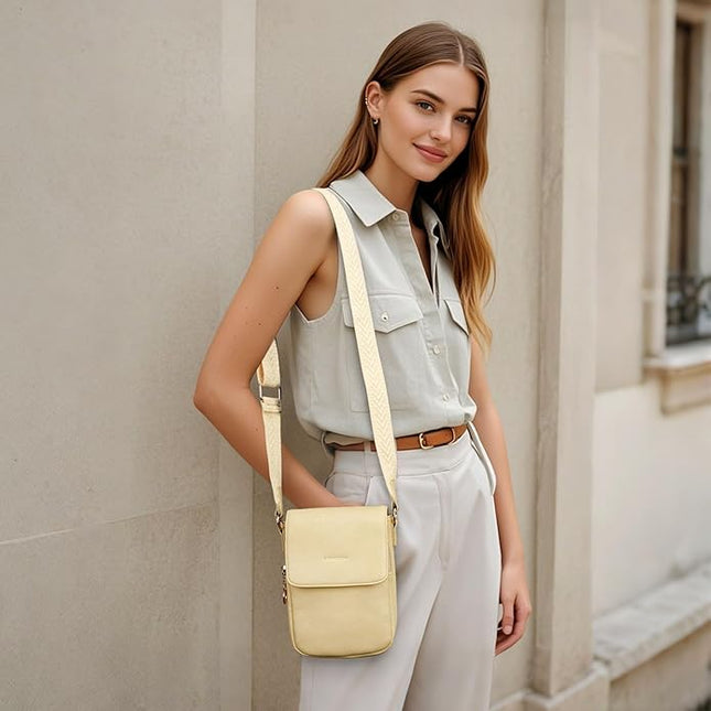 APHISON Small Crossbody Bags for Women Trendy, Leather Phone Wallet Purses Handbags Card Slots with Adjustable Guitar Strap