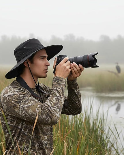Wide Brim Bucket Hat Men Fishing Hiking Gardening Hat for Men and Women Fisherman Hat UPF 50+
