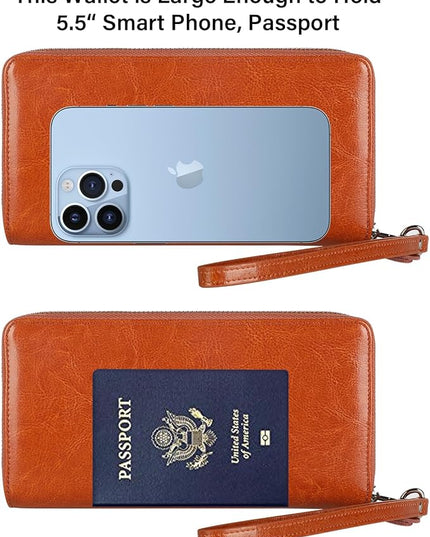 Lavemi Small Compact Women Wallet RFID Blocking Genuine Leather Bifold Purse with ID Windows