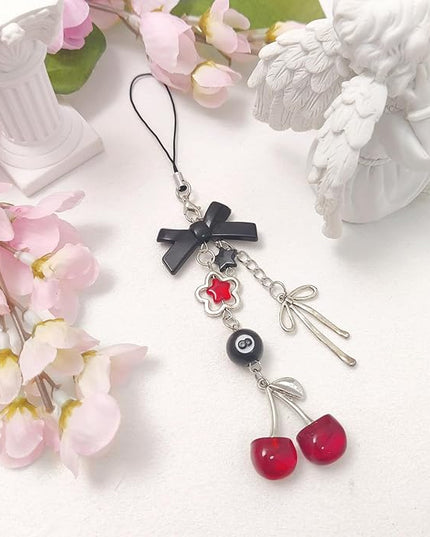 1-4PCS Cute Phone Charms Aesthetic Y2K Cell Phone Charms Strap Pink Strawberry Butterfly Star PhoneCharm Y2K Accessories for Bag Keychain Airpods Camera Pendants Decor