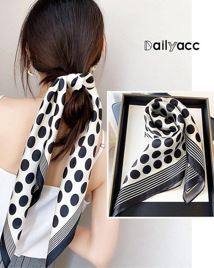 Dailyacc Hair Bandanas Scarf For Women Lightweight Fashion Neck Silk Satin Head Scarves For Sleeping Handbags Scarf