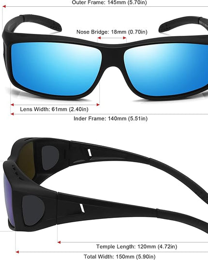 MEETSUN Fit Over Glasses Sunglasses for Men Women,Wrap Around Sunglasses Polarized UV400 Protection