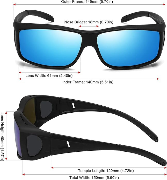 MEETSUN Fit Over Glasses Sunglasses for Men Women,Wrap Around Sunglasses Polarized UV400 Protection
