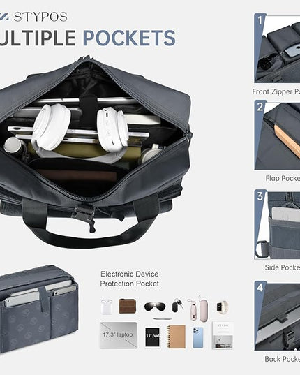 Large Tactical Laptop Bag for Men, Military 17.3 Inch Computer Bag Briefcase with Passport Wallet, Carry on Messenger Bag