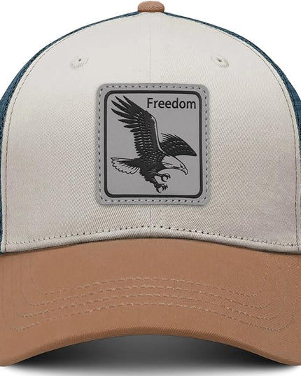 Animal Trucker Hats Leather Pattern Adjustable Snapback Mesh Animal Baseball Cap for Men