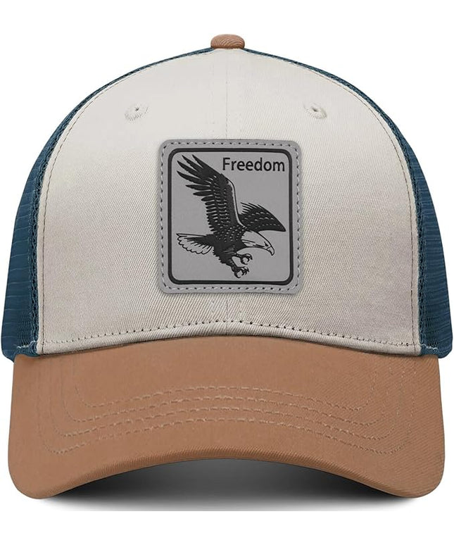 Animal Trucker Hats Leather Pattern Adjustable Snapback Mesh Animal Baseball Cap for Men