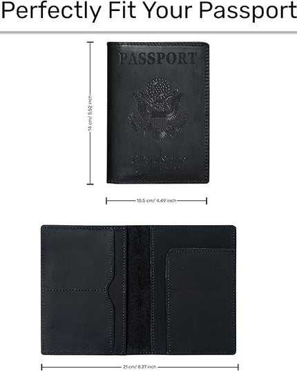 HIFA Leather Passport Holder, Handmade Passport Cover with Card and Ticket Slot - Genuine Leather, Elegant Design, Easy Access - Passport Case, Passport Wallet, Passport Holder