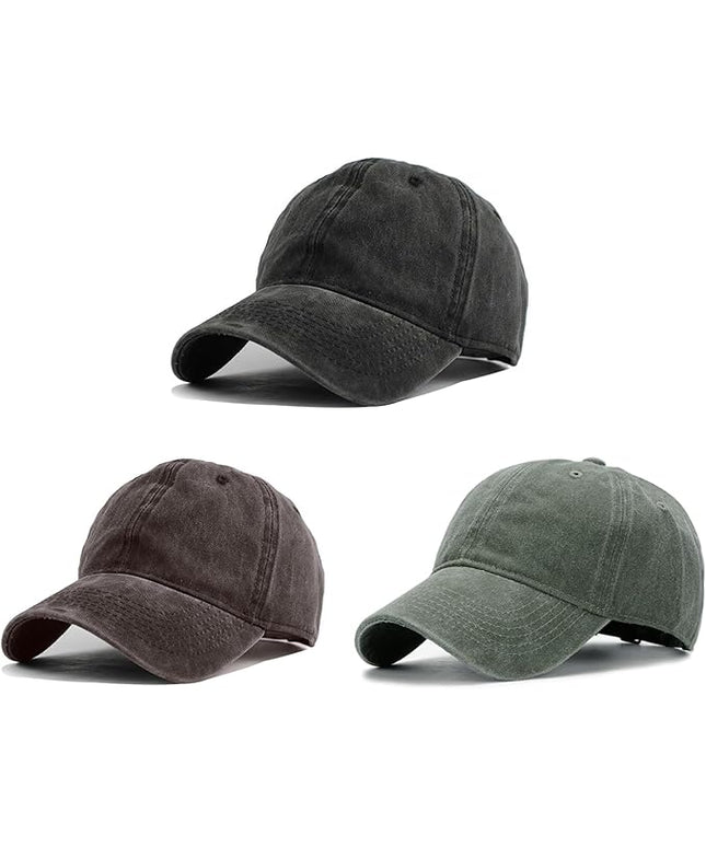 HH HOFNEN Men Women Washed Distressed Twill Cotton Baseball Cap Vintage Adjustable Dad Hat