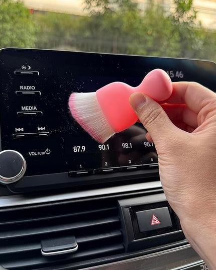 Car Detailing Brush, Soft Bristle Cleaning Brush, Scratch-Free Auto Duster Tool for Dashboard, Air Vents, Leather & Interior Cleaning (Pink)