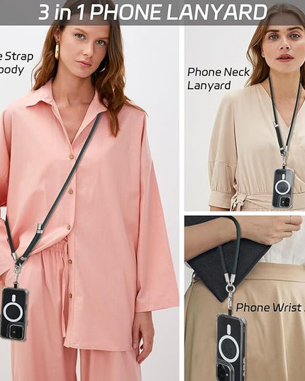 3-in-1 Adjustable Phone Lanyard Crossbody Cell Phone Neck Strap Universal Mobile Wrist Lanyard