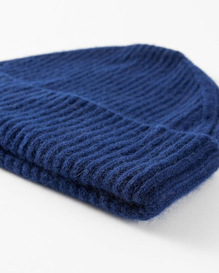 Villand 100% Cashmere Ribbed Cuffed Hat for Men, Ultra-Soft Men's Pure Cashmere Winter Ski Beanie