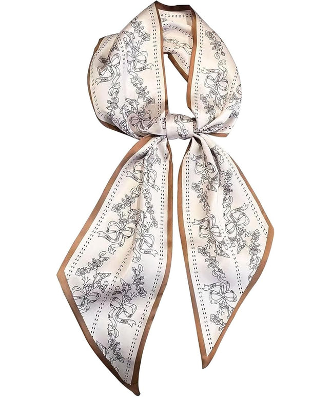 Head Scarf Purse Handle Neck Satin Hair Scarfs For Bag Lightweight Silky Long Thin Women's Fashion Scarves 59 * 5.9”