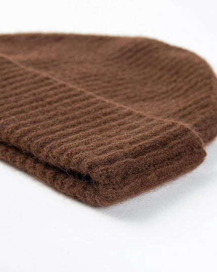 Villand 100% Cashmere Ribbed Cuffed Hat for Men, Ultra-Soft Men's Pure Cashmere Winter Ski Beanie