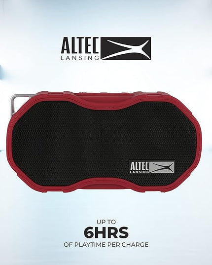Altec Lansing Baby Boom XL - Waterproof Bluetooth Speaker, Wireless & Portable Speaker for Travel & Outdoor Use, Deep Bass & Loud Sound, 1 Pack, Red