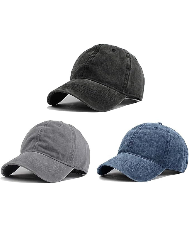 HH HOFNEN Men Women Washed Distressed Twill Cotton Baseball Cap Vintage Adjustable Dad Hat