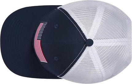AURR American Flag Trucker Hat, Patriotic Baseball Cap for Men & Women, Breathable Mesh Adjustable Snapback, USA Flag Patch