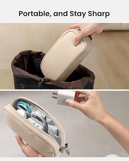 tomtoc Electronics Organizer Travel Case, Water Resistant Travel Bag Cable Organizer for Essentials, Tech Pouch Accessories Carry Storage for Cord, Phone, Cables, Airpods, USB Flash Drive, Daily Items