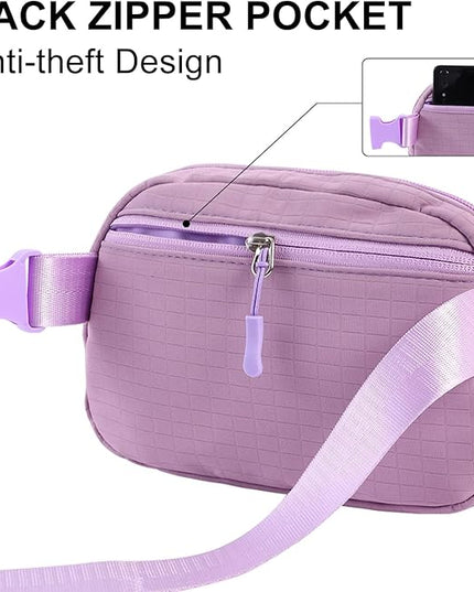 Glratn Initial Letter Patch Belt Bag Fanny Pack Crossbody Bag for Girls, Birthday Gifts for 4 5 6 7 8 9 10 11 12 13 Year Old Girls,Easter Purse Gifts for Teens Kids (Purple-D)